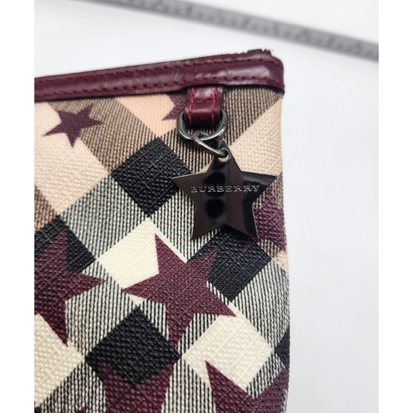 Burberry Star Pattern Clutch - Burgundy and Beige - Picture 8 of 13